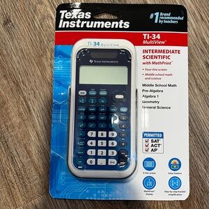 NEW Texas Instruments TI-34 MultiView Scientific Calculator - Blue